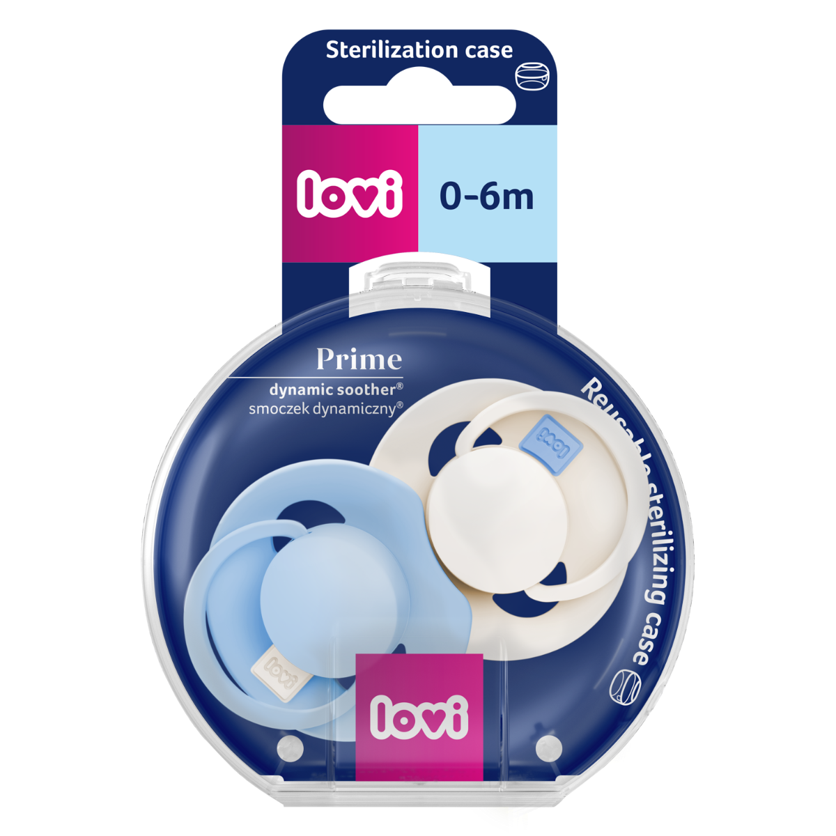 Smoczek dynamiczny LOVI Prime Tutti Frutti 0-6m 2 szt Frost/Glacier Cream