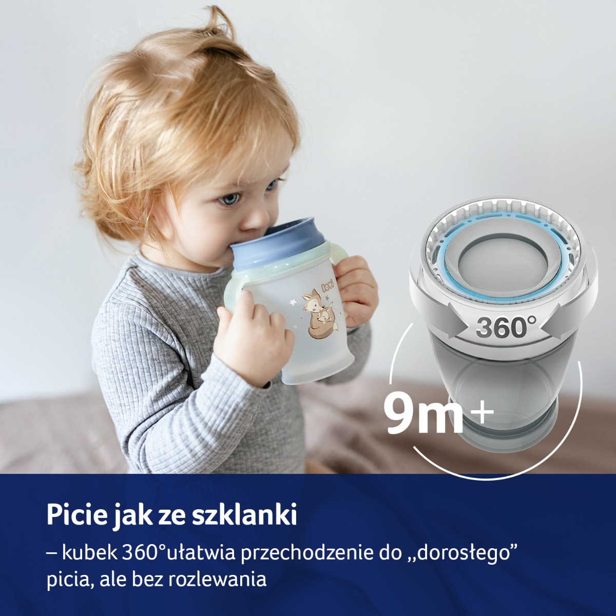 Kubek 360° LOVI 250 ml Night&Day Rabbit