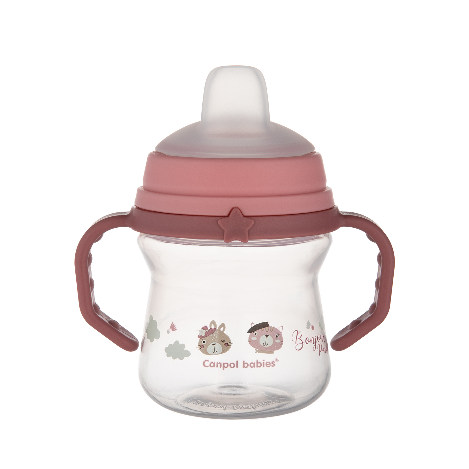 Canpol babies kubek z silikonowym ustnikiem FirstCup 150ml BONJOUR PARIS