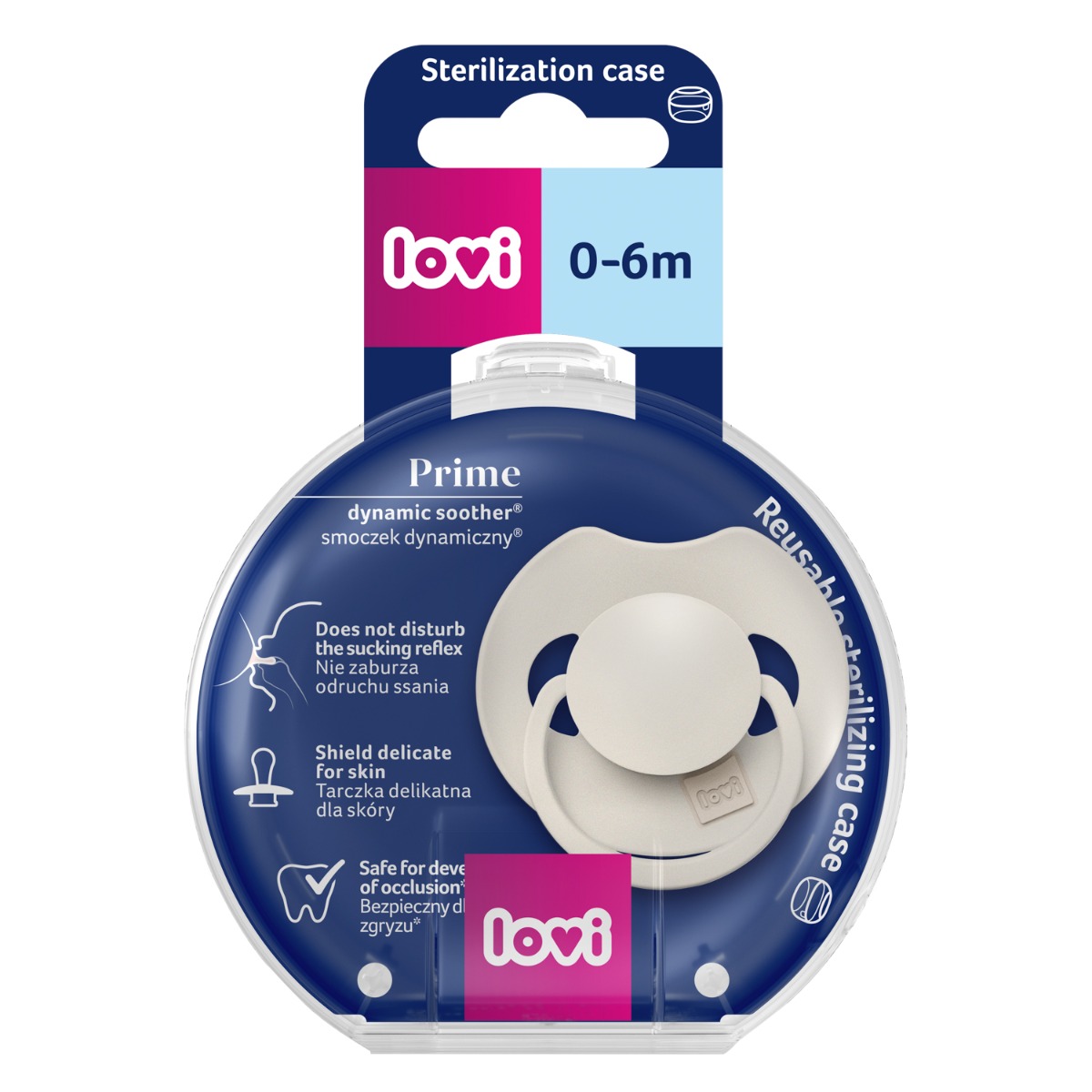 Smoczek silikonowy dynamiczny LOVI Prime 0-6m 1 szt Coconut