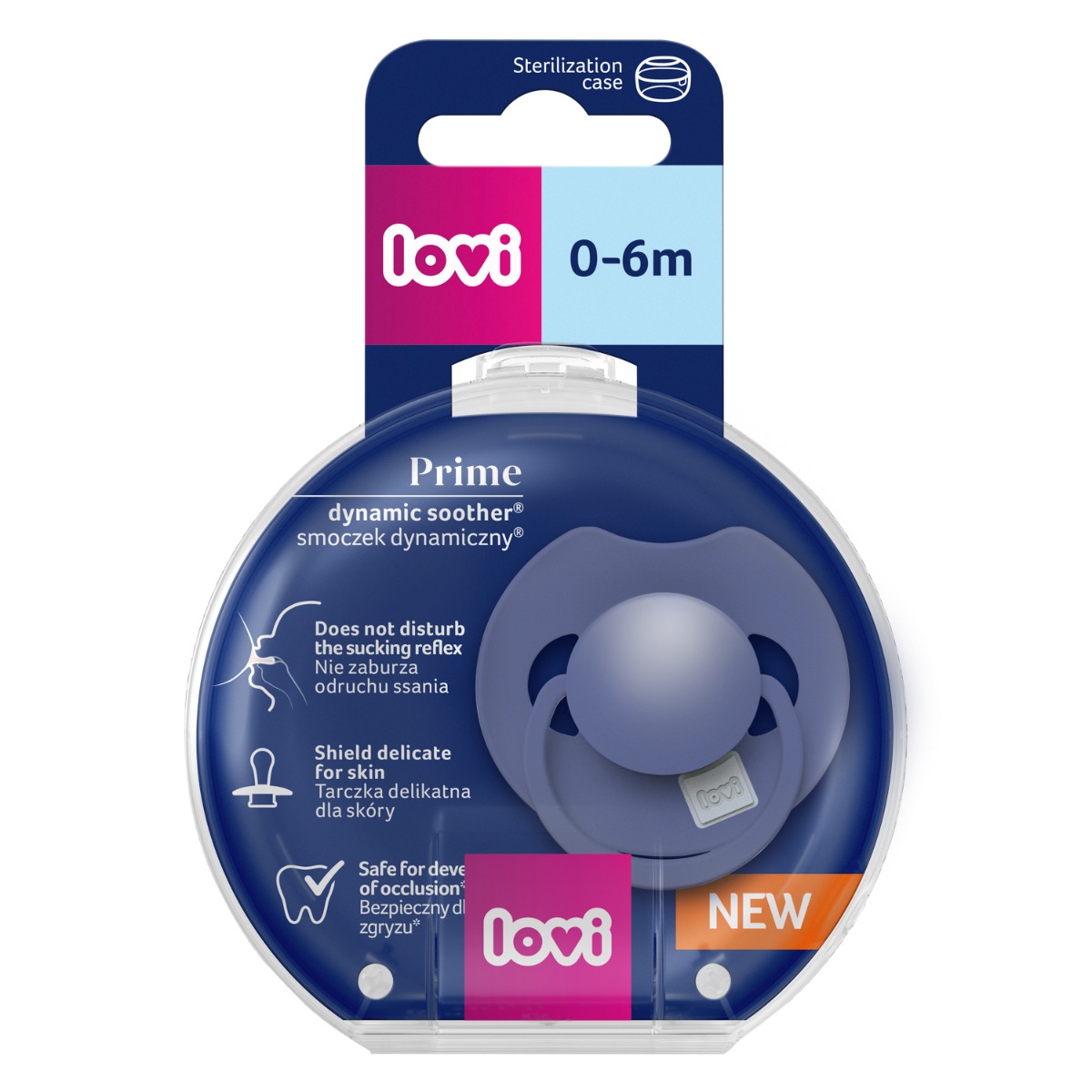Smoczek silikonowy dynamiczny LOVI Prime 0-6m 1 szt Blue