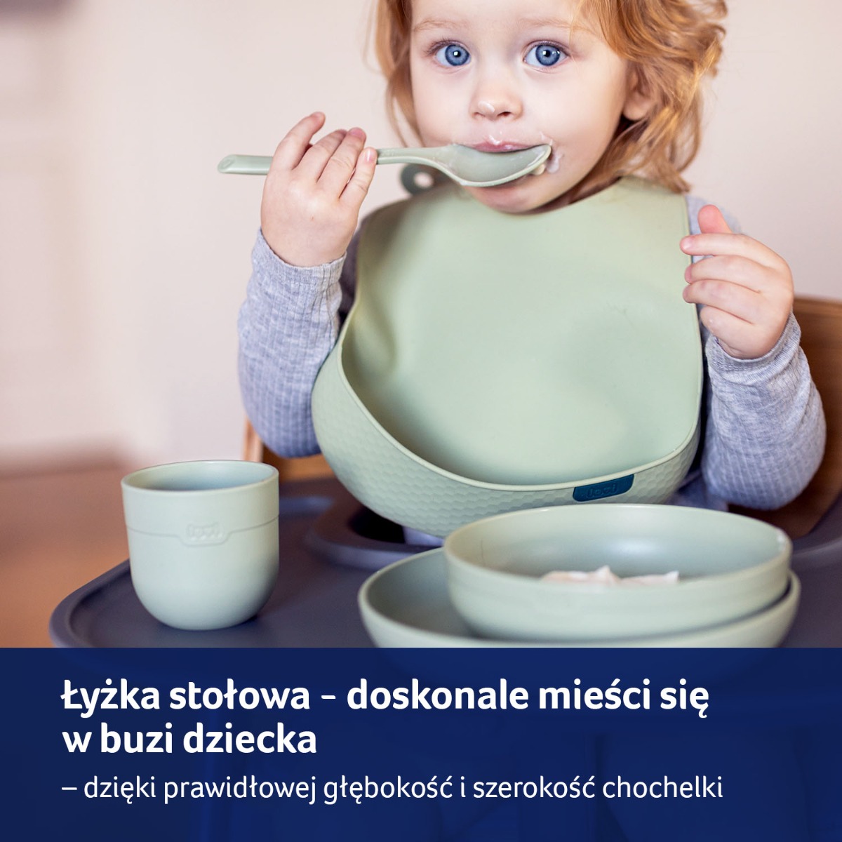 Zestaw Pierwsza łyżeczka i Łyżka stołowa LOVI Nude