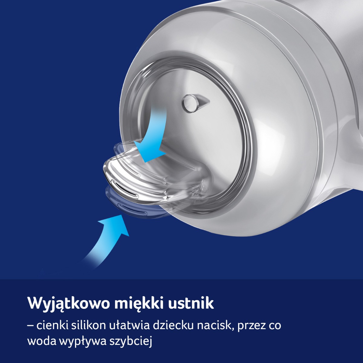 Pierwszy kubek z ustnikiem LOVI 150 ml Blue