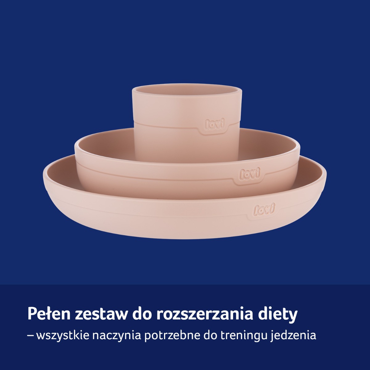 LOVI Zestaw naczyń z kubkiem Nude