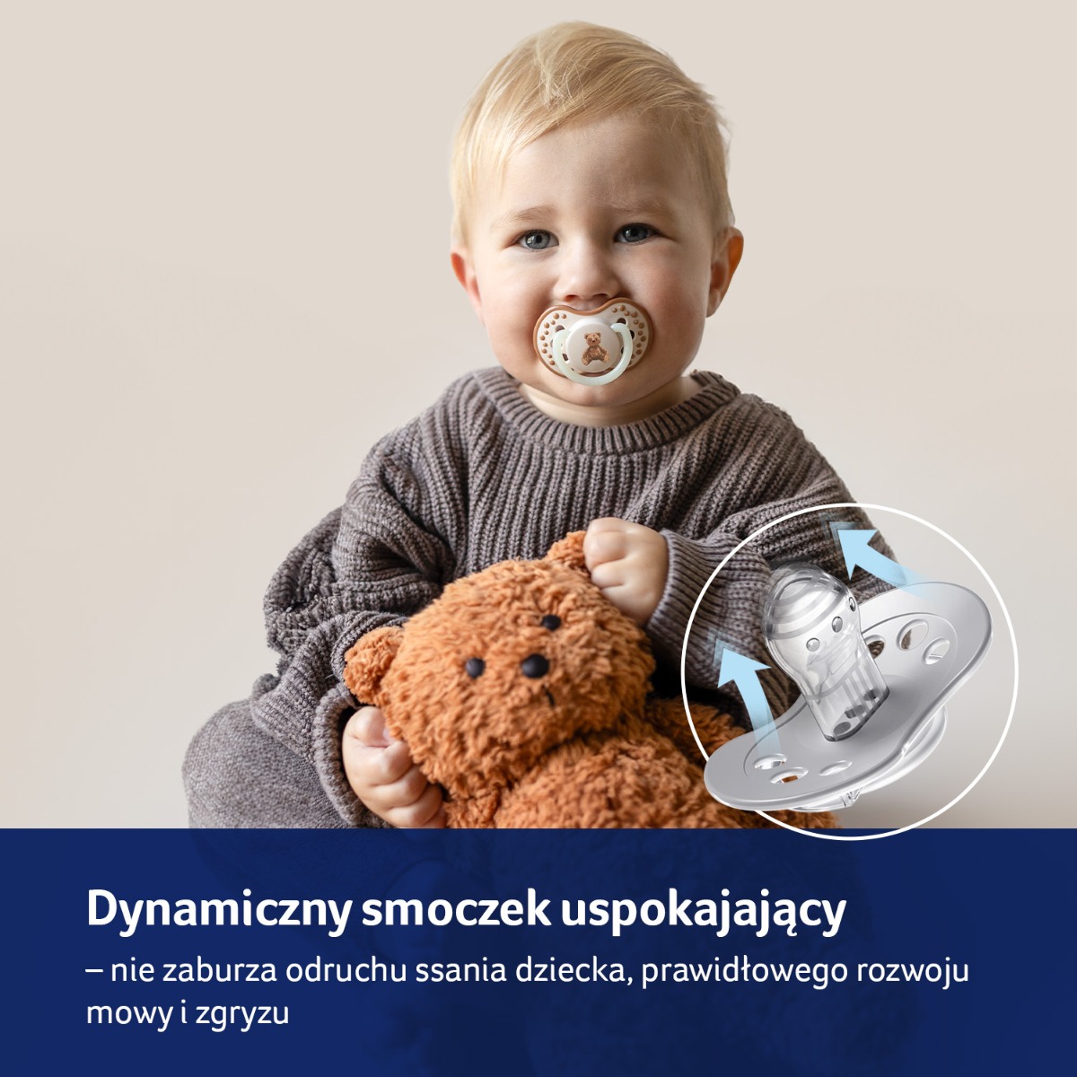 Smoczek silikonowy dynamiczny LOVI 0-6m 2 szt Teddy Love