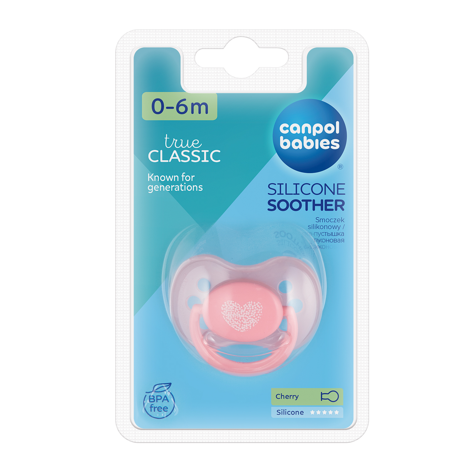 Canpol babies smoczek uspokajający silikon 0-6m okrągły PASTELOVE
