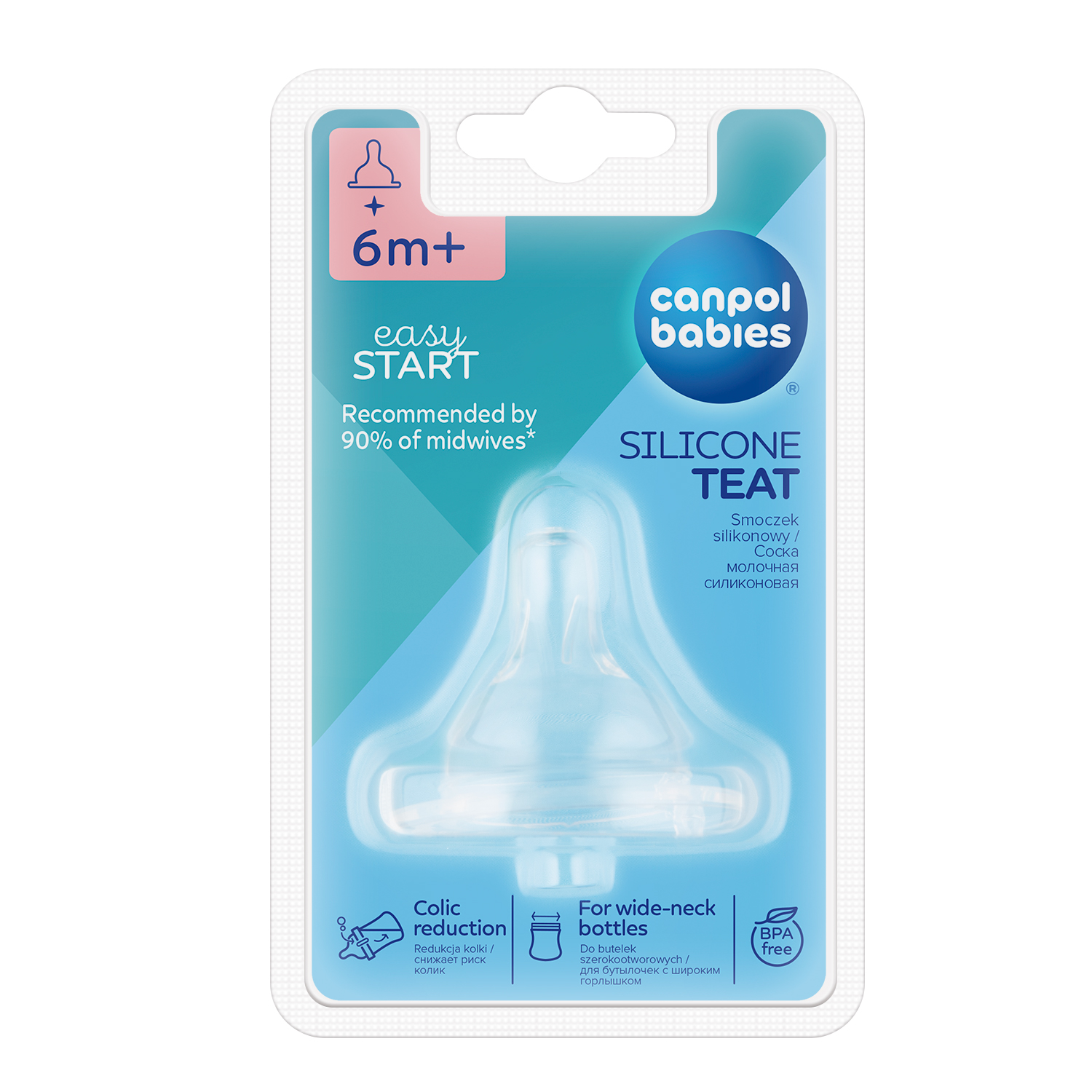 Smoczek silikonowy Canpol babies smoczek kaszka do butelki szerokiej EasyStart 1 szt.