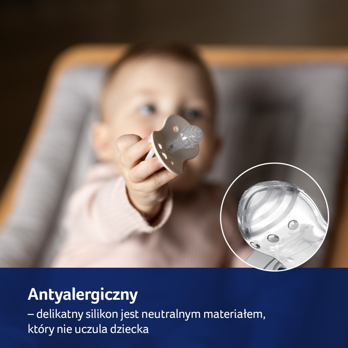 Smoczek silikonowy dynamiczny LOVI 0-6m 2 szt Night&Day Hedgehog