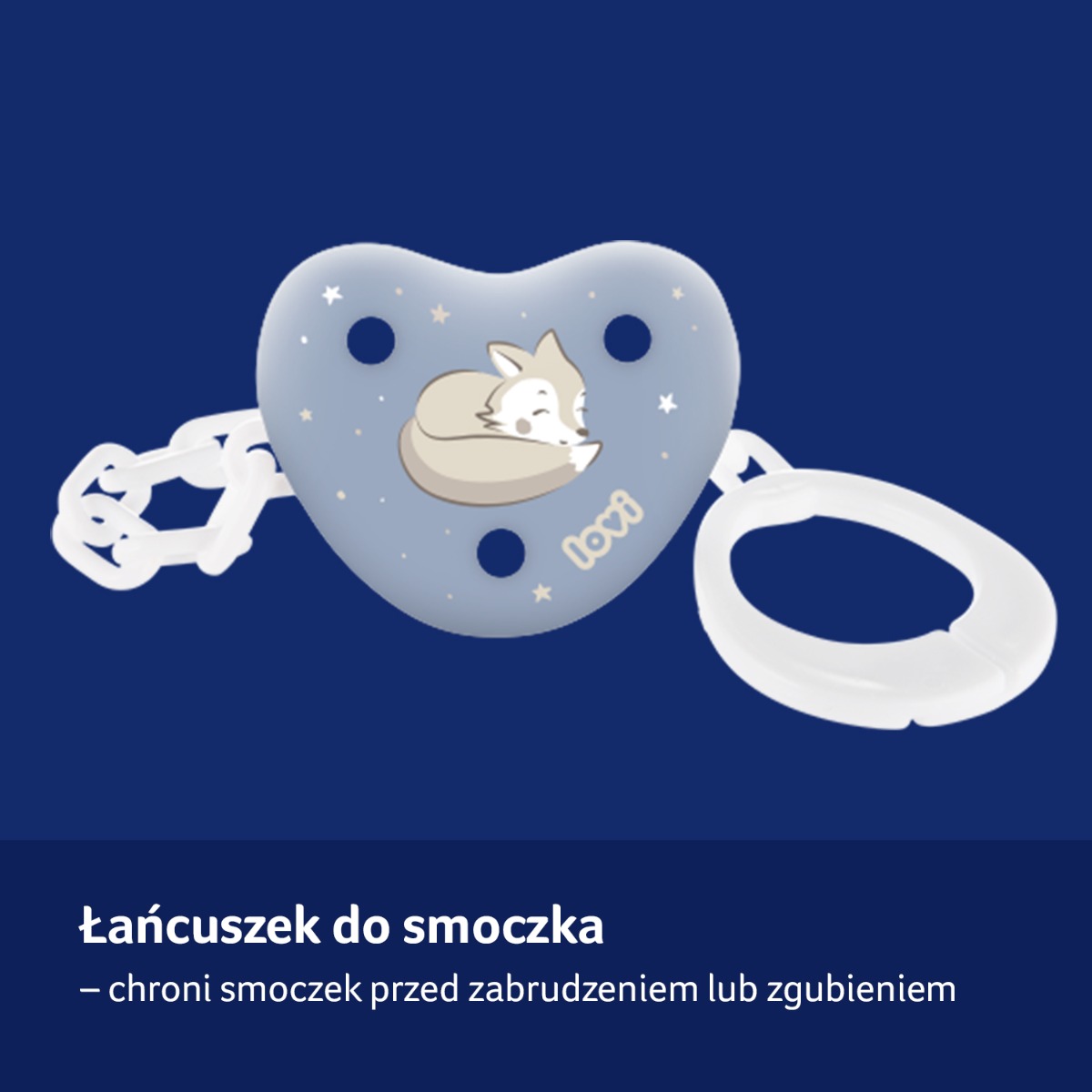 Łańcuszek do smoczka LOVI Night&Day Boy