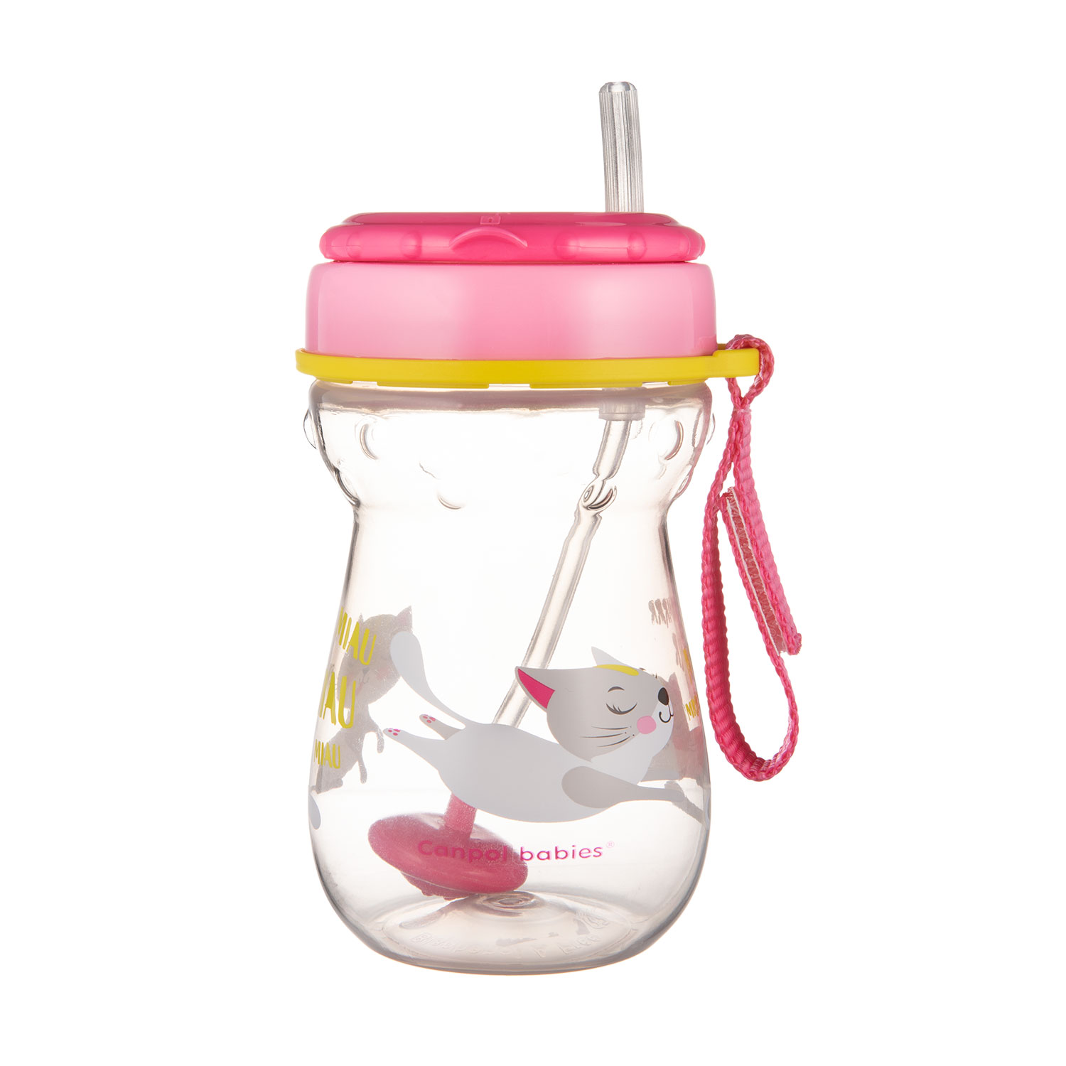 Canpol babies Bidon ze składaną rurką silikonową z odważnikiem 350ml KOTEK