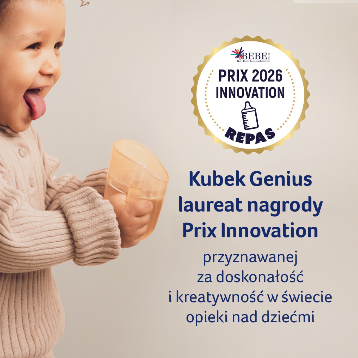 Kubek treningowy LOVI Genius 150 ml Nude