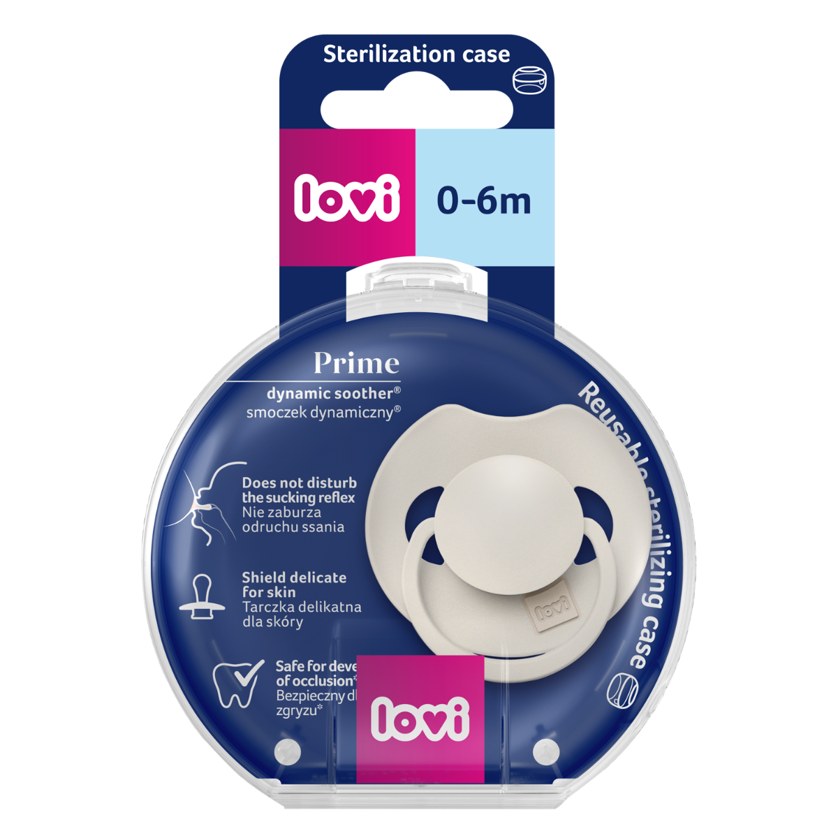 Smoczek silikonowy dynamiczny LOVI Prime 0-6m 1 szt Coconut
