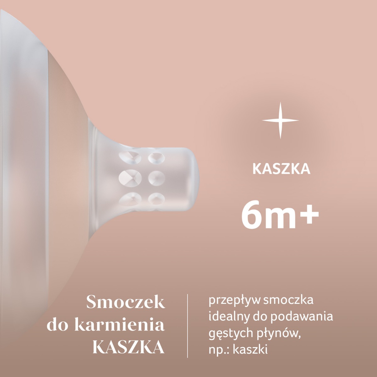 Smoczek dynamiczny do karmienia LOVI Mammafeel 6m+ KASZKA 1 szt.