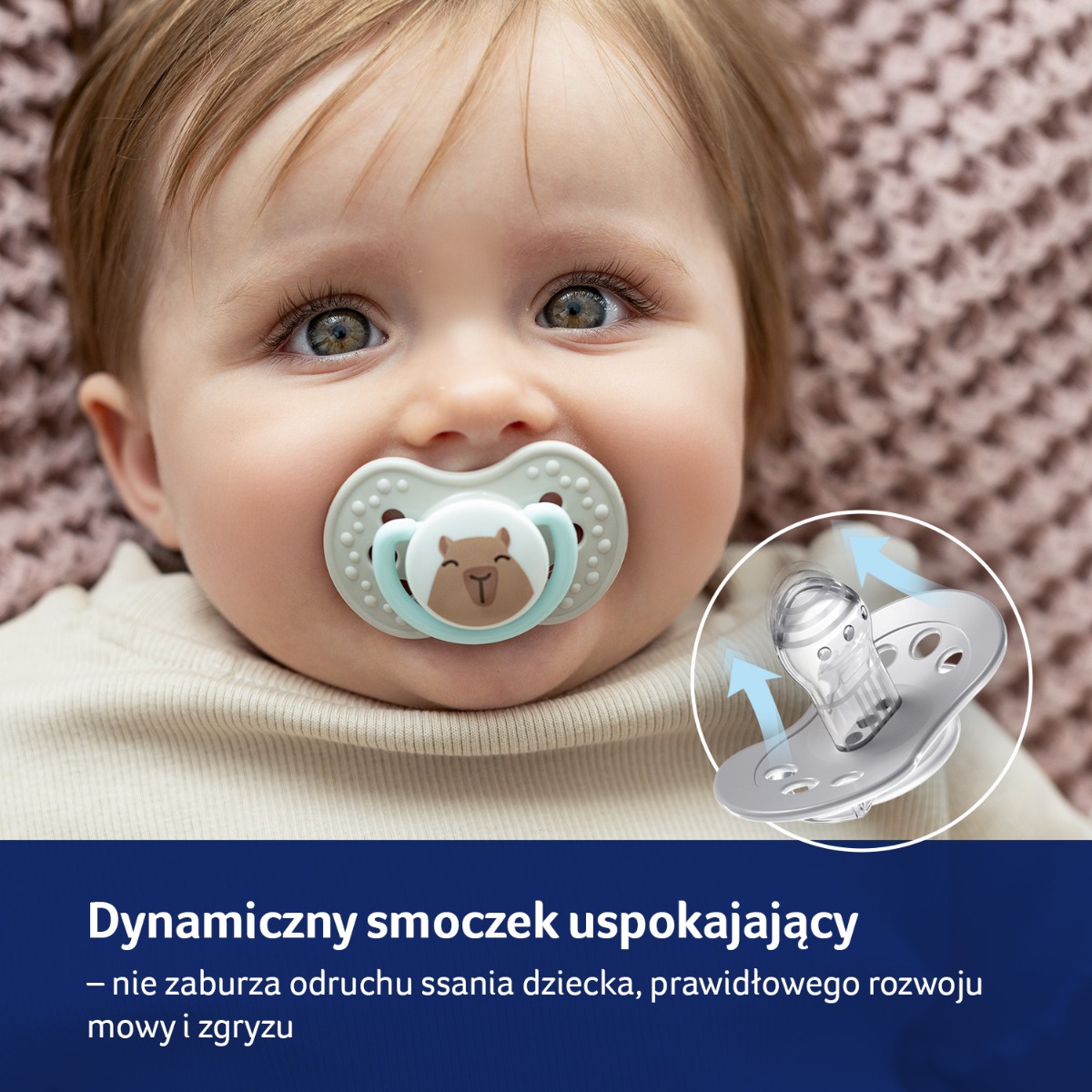 Smoczek silikonowy dynamiczny LOVI 0-6m 2 szt CapiChill Girl