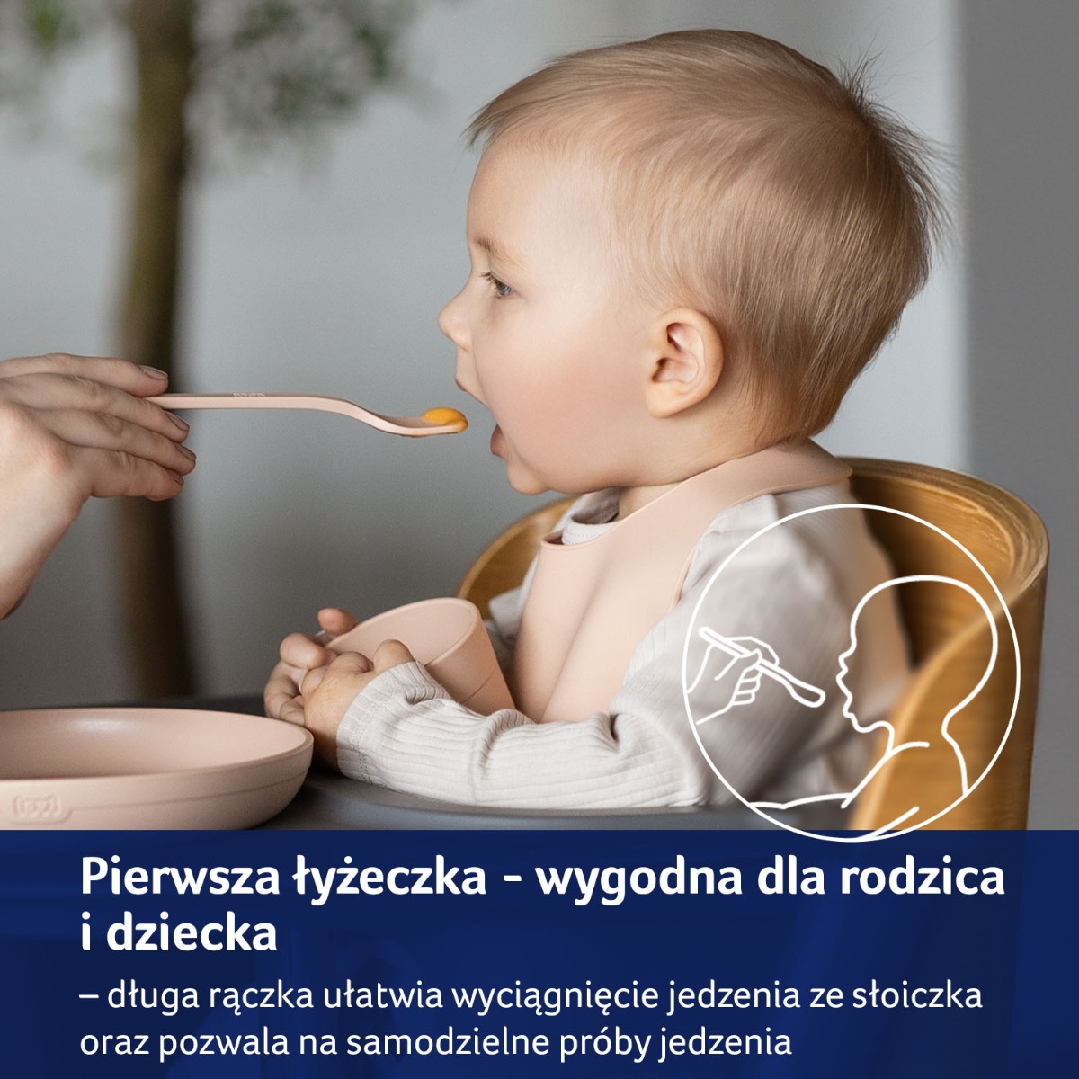 Zestaw Pierwsza łyżeczka i Łyżka stołowa LOVI Nude