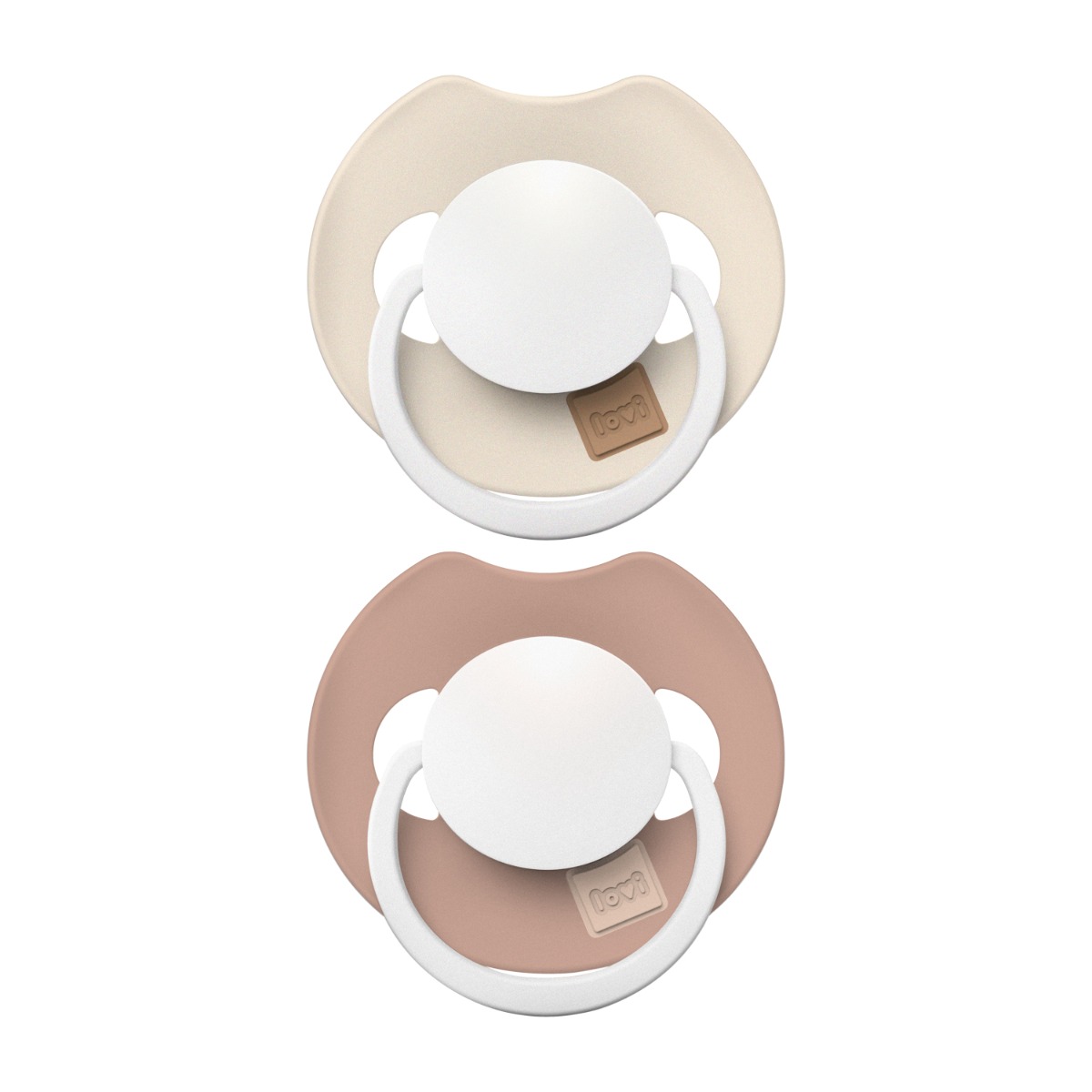 Smoczek silikonowy dynamiczny LOVI Prime 6-18m 2 szt Ivory Glow/Blush Glow​