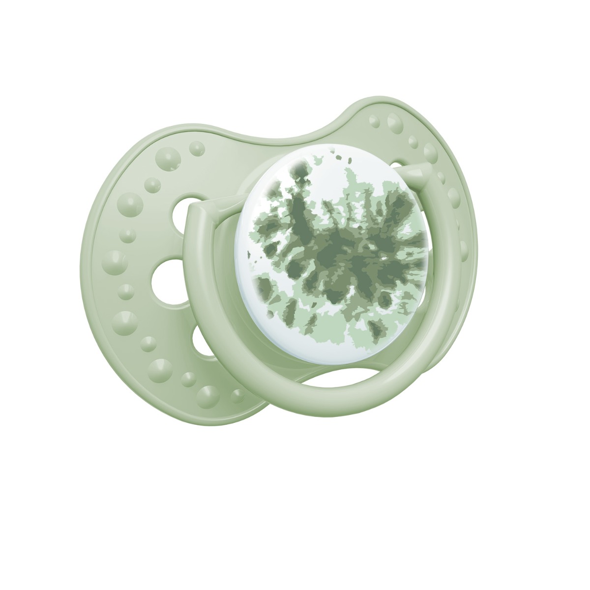 Smoczek silikonowy dynamiczny LOVI 6-18m 2 szt. Tie Dye Green