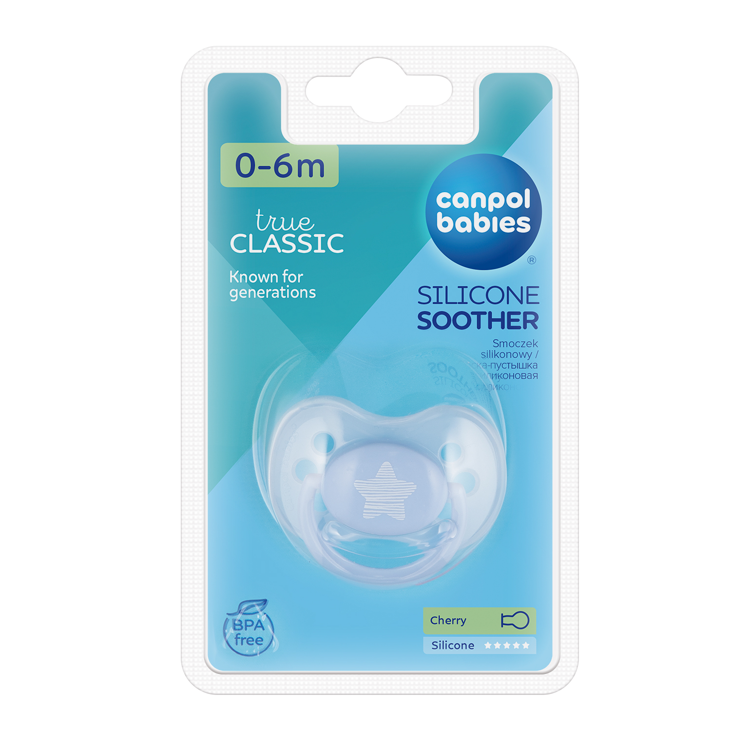 Canpol babies smoczek uspokajający silikon 0-6m okrągły PASTELOVE