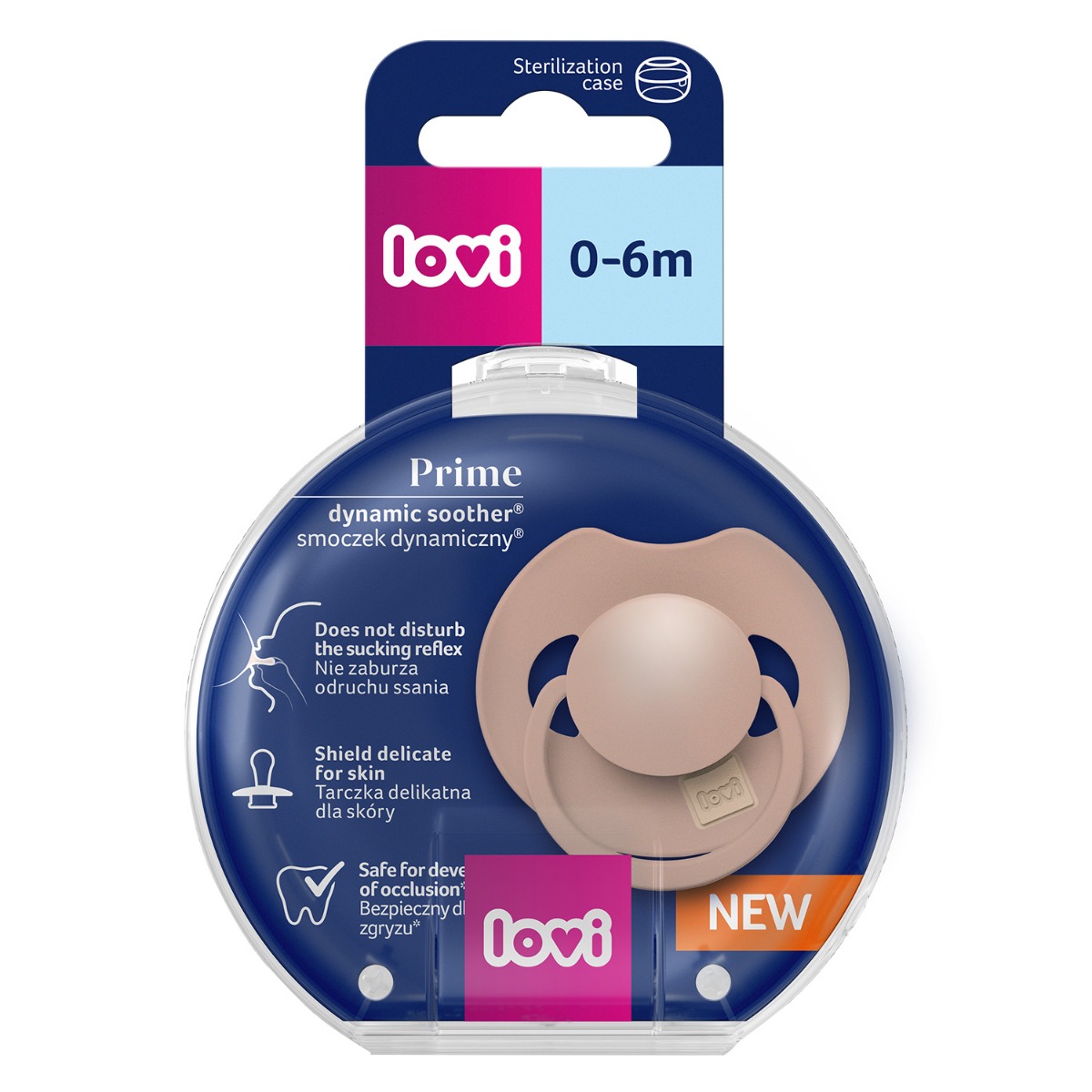 Smoczek silikonowy dynamiczny LOVI Prime 0-6m 1 szt Blush