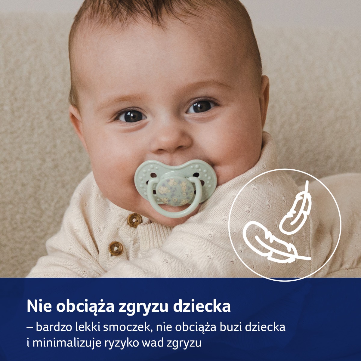 Smoczek silikonowy dynamiczny LOVI 0-6 m 2 szt. Blossom Ivory