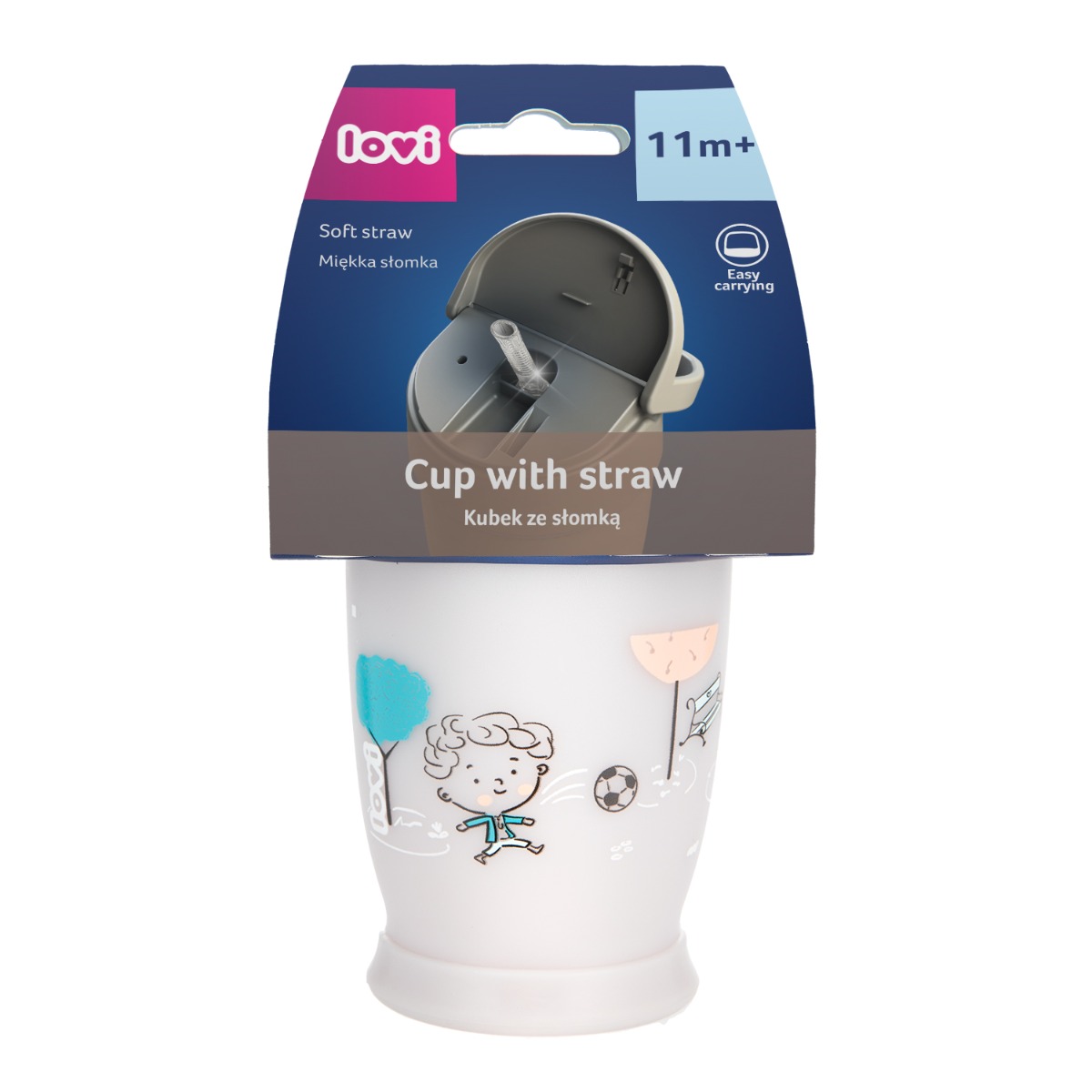 Kubek ze słomką LOVI Freestyle 250 ml Lovely Boy