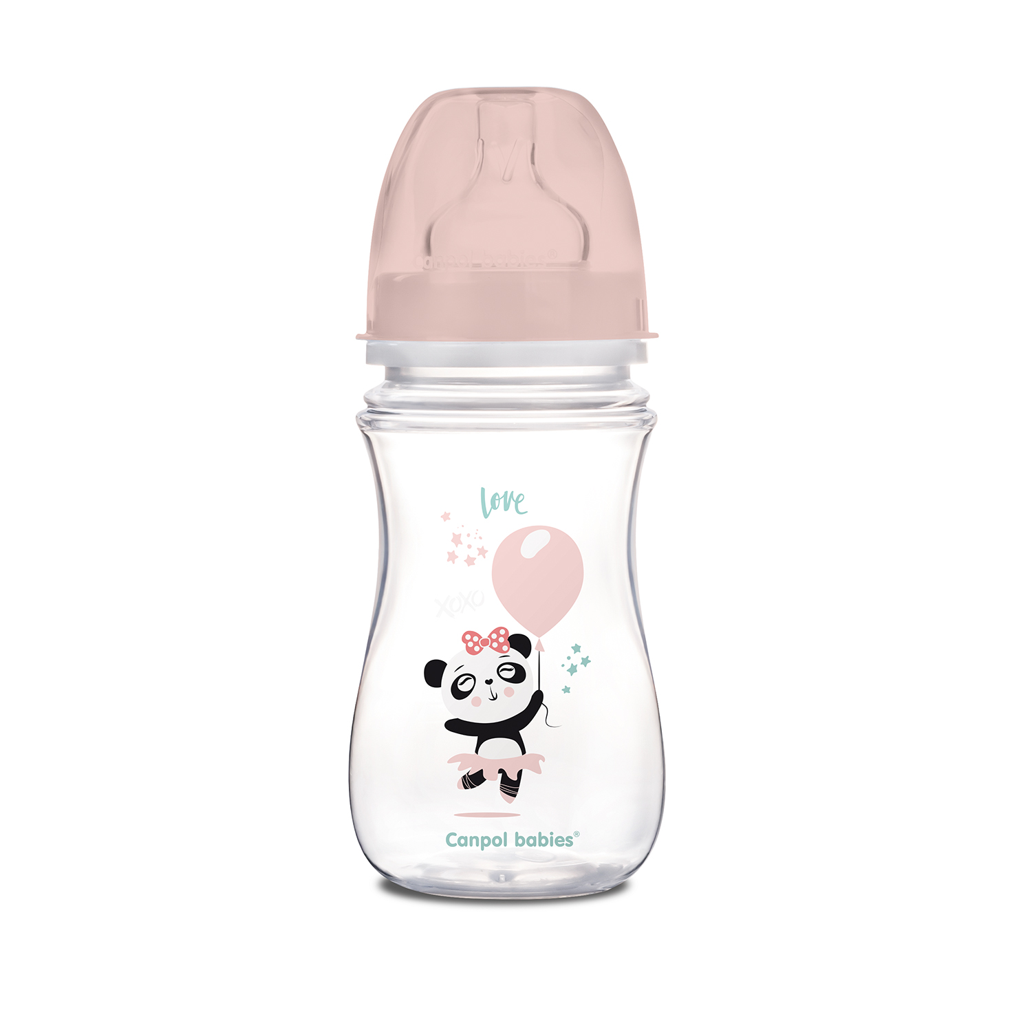 Butelka szeroka antykolkowa Canpol babies 240 ml PP EasyStart EXOTIC ANIMALS różowa