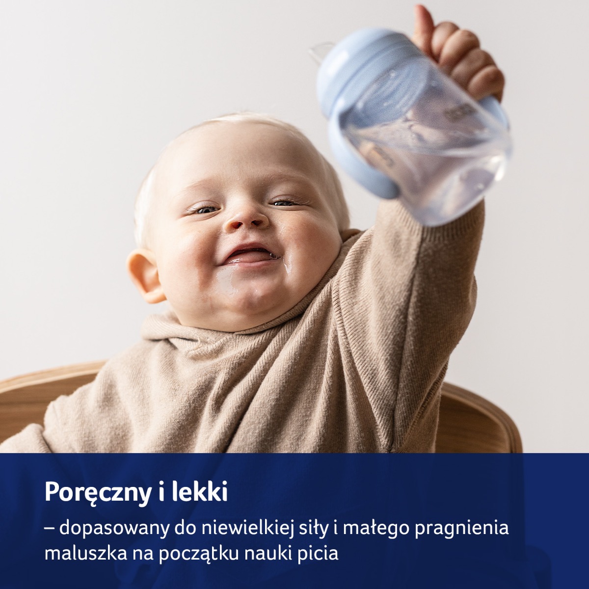 Pierwszy kubek z ustnikiem LOVI 150 ml Blue