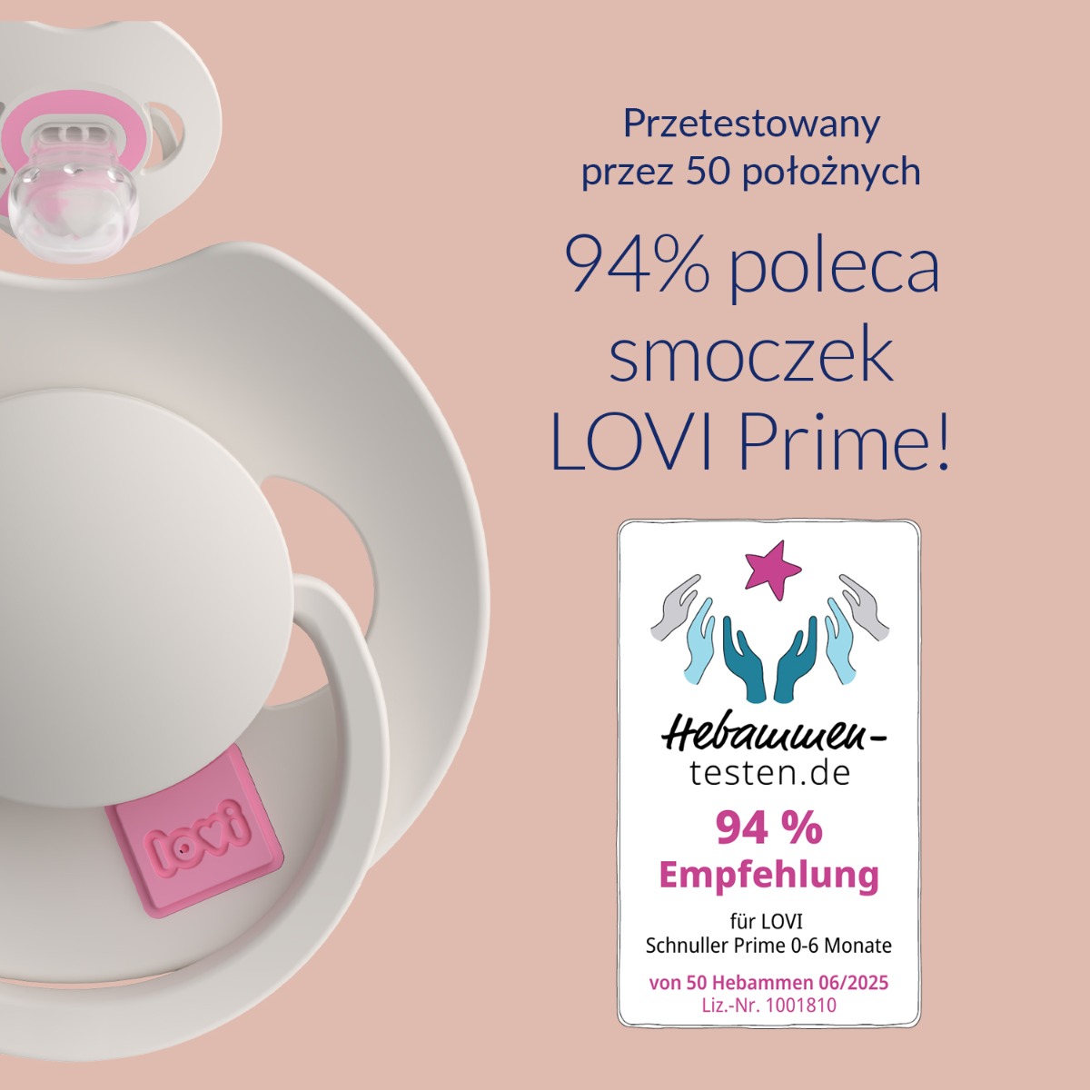 Smoczek dynamiczny LOVI Prime Tutti Frutti 0-6m 2 szt Rose/Rose Cream