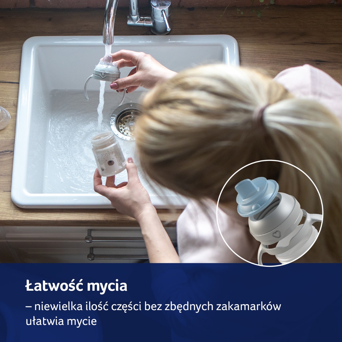 Pierwszy kubek z ustnikiem LOVI 150 ml Blue