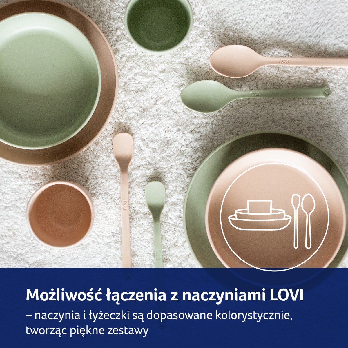 Pierwsza łyżeczka do karmienia LOVI 2 szt. Nude