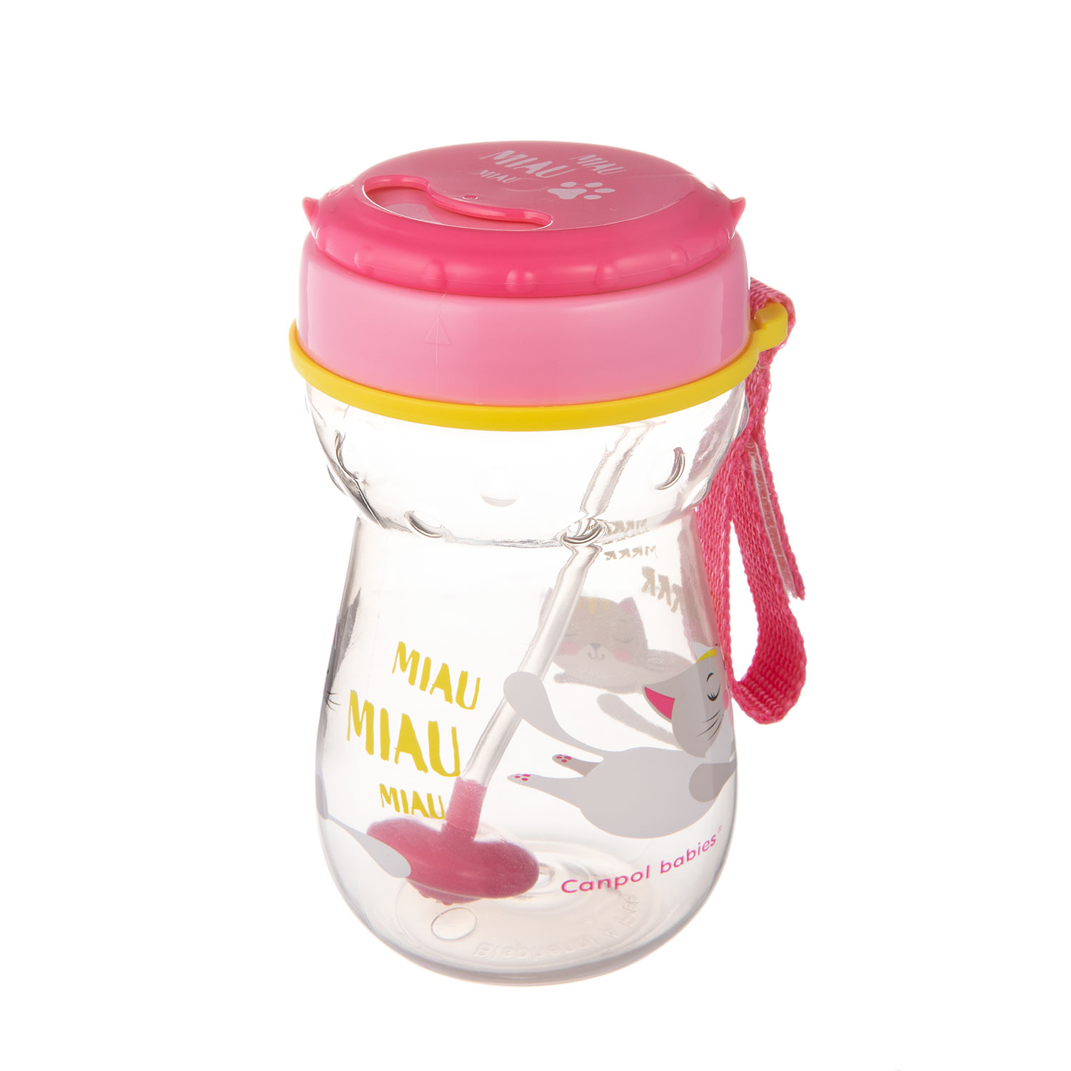 Canpol babies Bidon ze składaną rurką silikonową z odważnikiem 350ml KOTEK