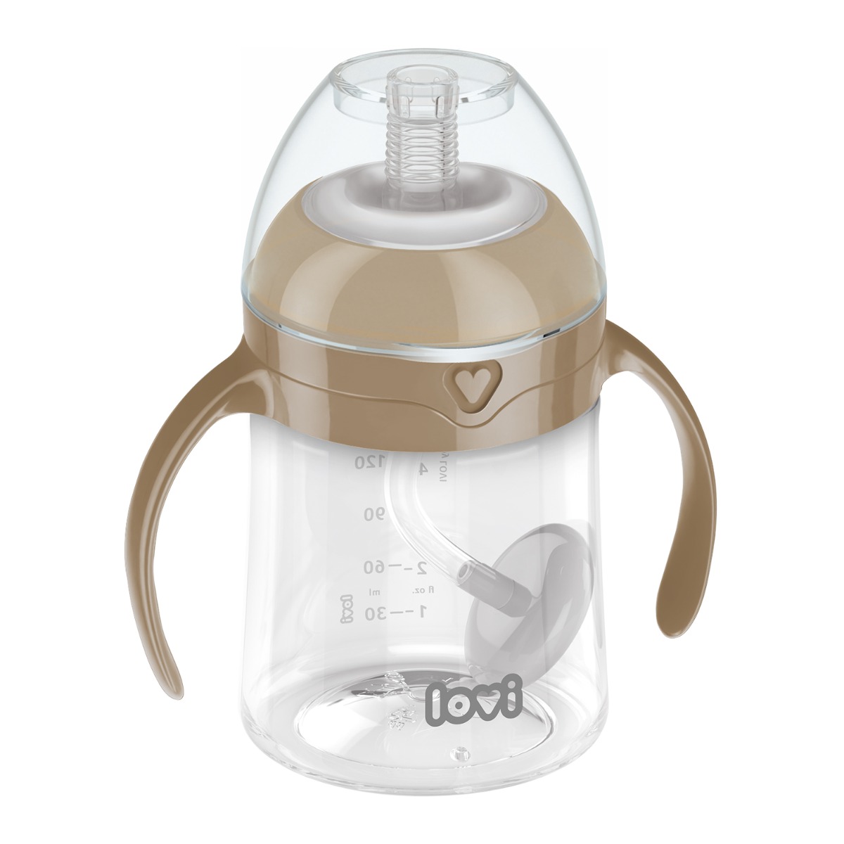 Erste Tasse mit gewichtetem Strohhalm LOVI 150 ml Braun