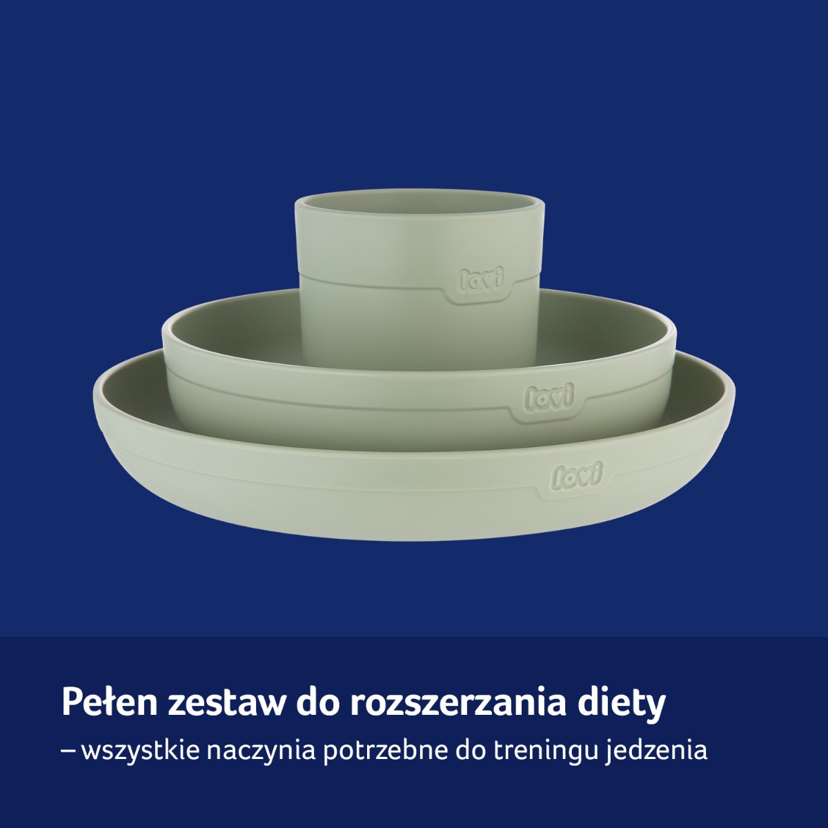 LOVI Zestaw naczyń z kubkiem Pistachio