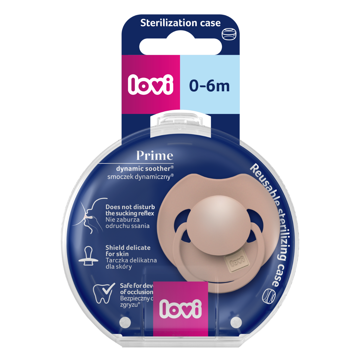 Smoczek silikonowy dynamiczny LOVI Prime 0-6m 1 szt Blush