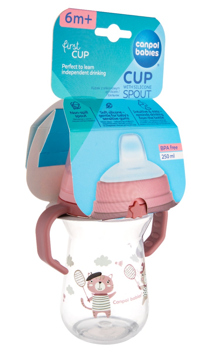 Canpol babies kubek z silikonowym ustnikiem FirstCup 250ml BONJOUR PARIS