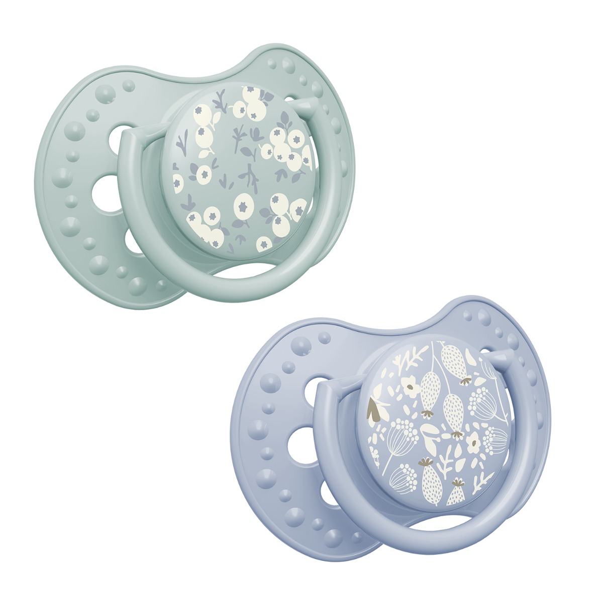 Smoczek silikonowy dynamiczny LOVI 0-3m 2 szt. Blossom Blue