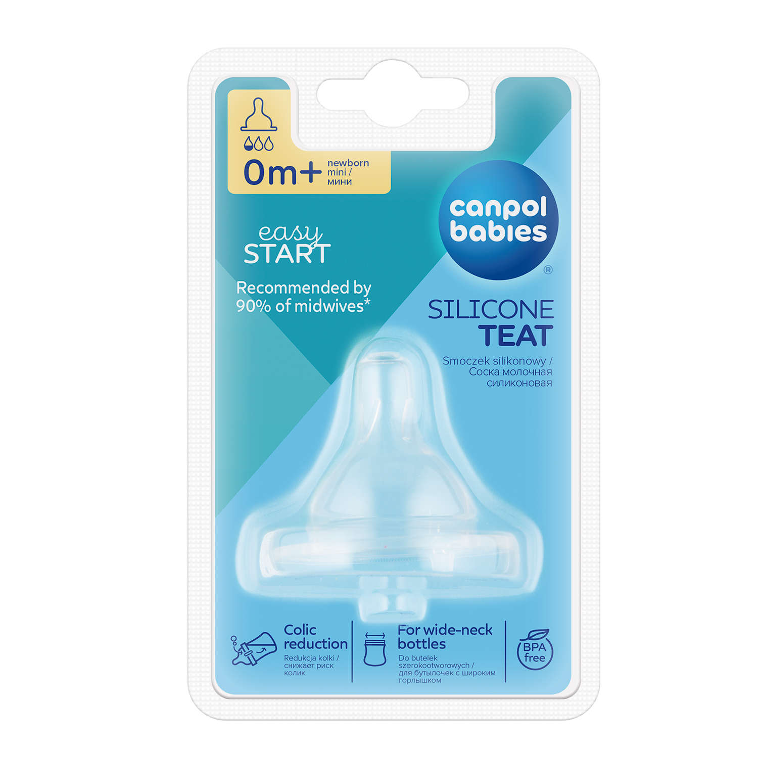 Canpol babies smoczek silikon mini do butelki szerokiej 1 szt EasyStart