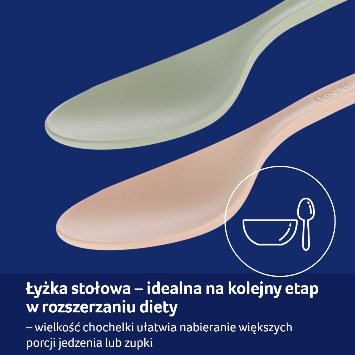 Zestaw Pierwsza łyżeczka i Łyżka stołowa LOVI Nude