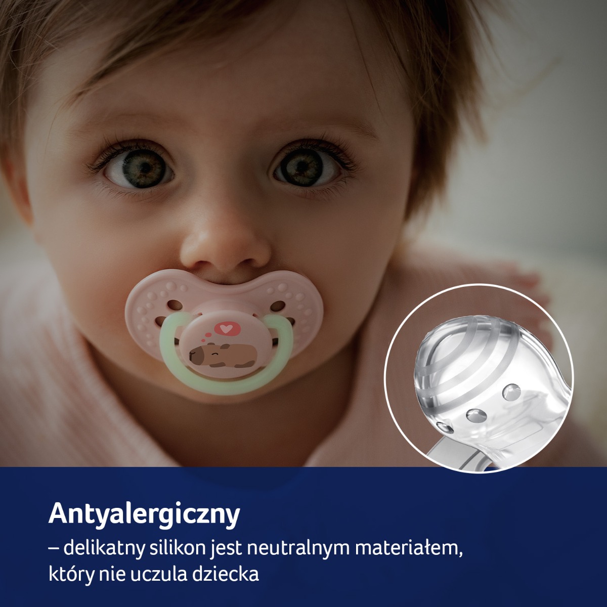Smoczek silikonowy dynamiczny LOVI 0-6m 2 szt CapiChill Girl