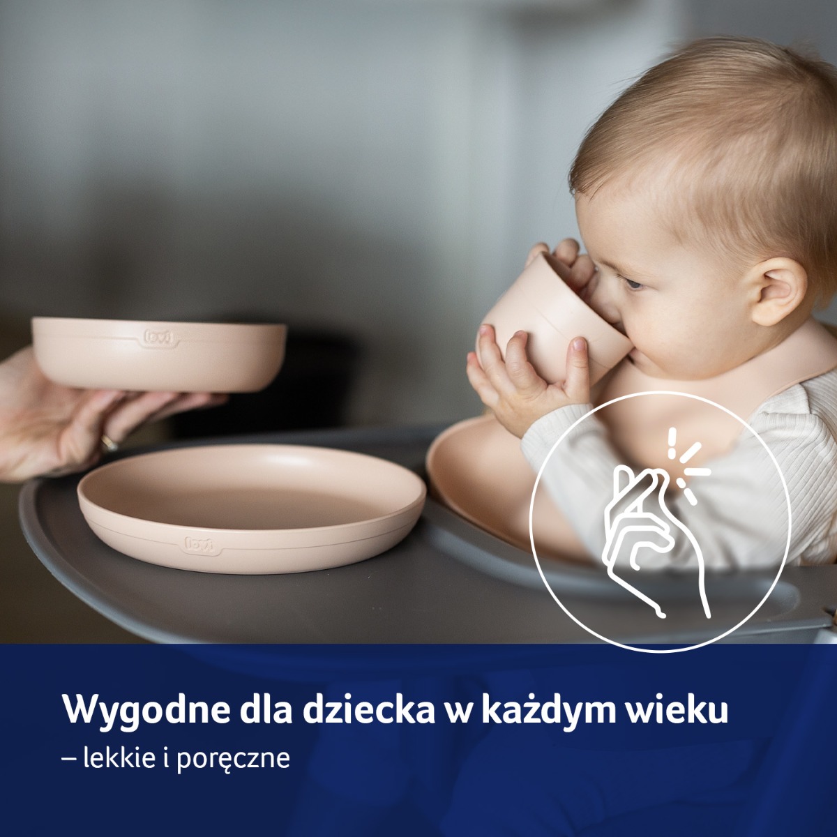 LOVI Zestaw naczyń z kubkiem Pistachio