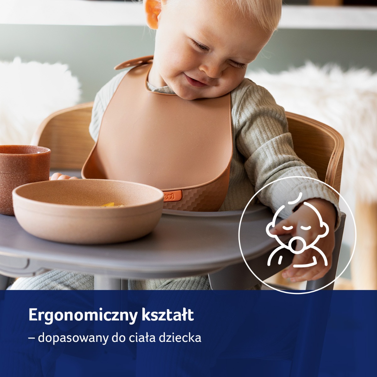Śliniak silikonowy LOVI Nude