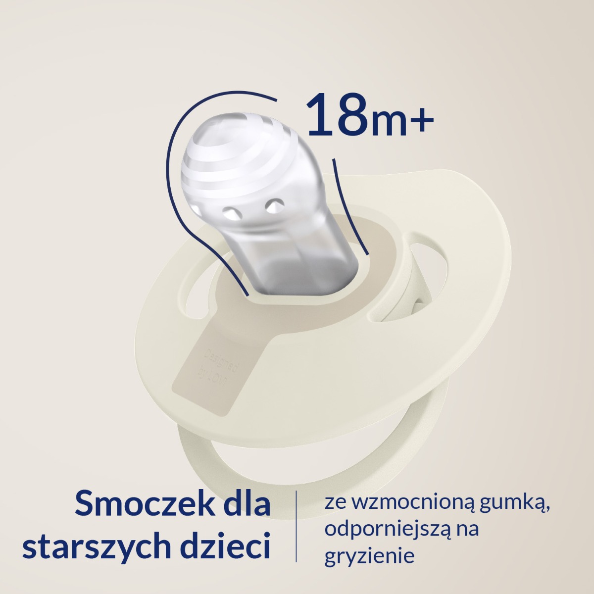 Smoczek silikonowy dynamiczny LOVI Prime 18m+ 2 szt Ivory Glow/Blush Glow​
