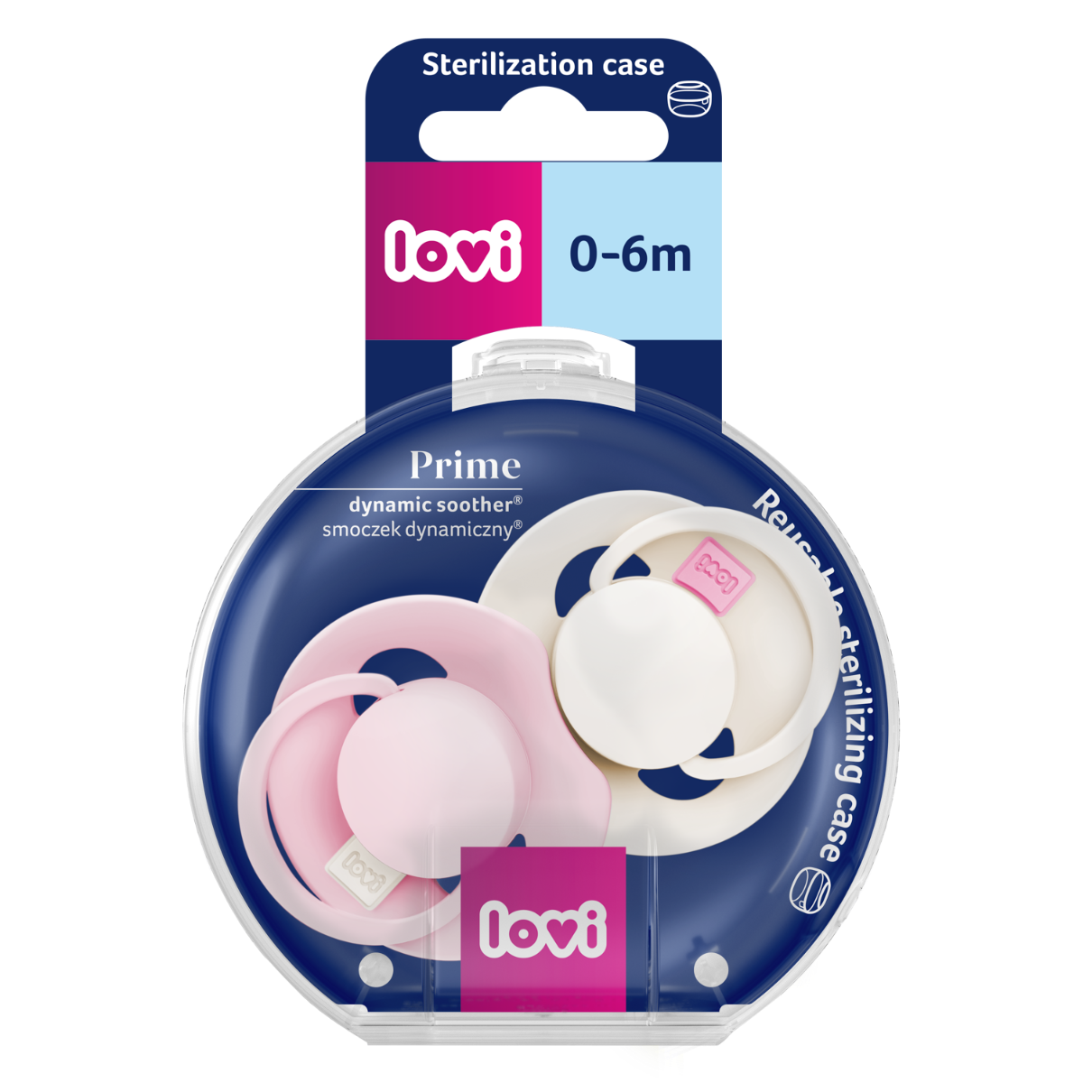 Smoczek dynamiczny LOVI Prime Tutti Frutti 0-6m 2 szt Rose/Rose Cream