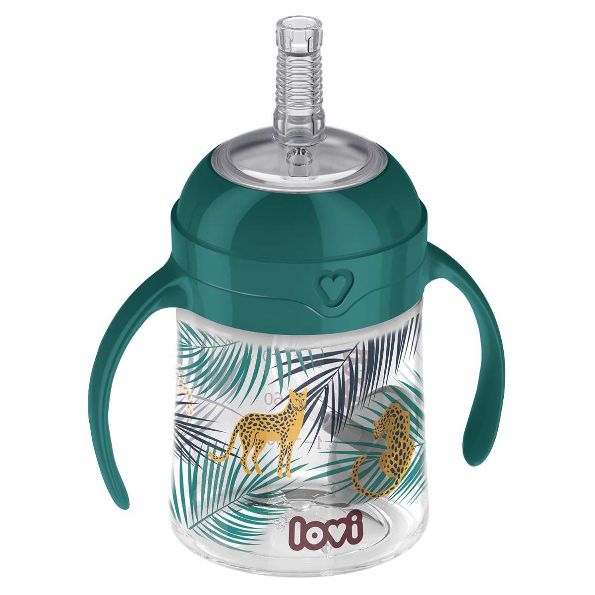 Primer vaso con pajita LOVI ponderada 150 ml Jungle Vibes