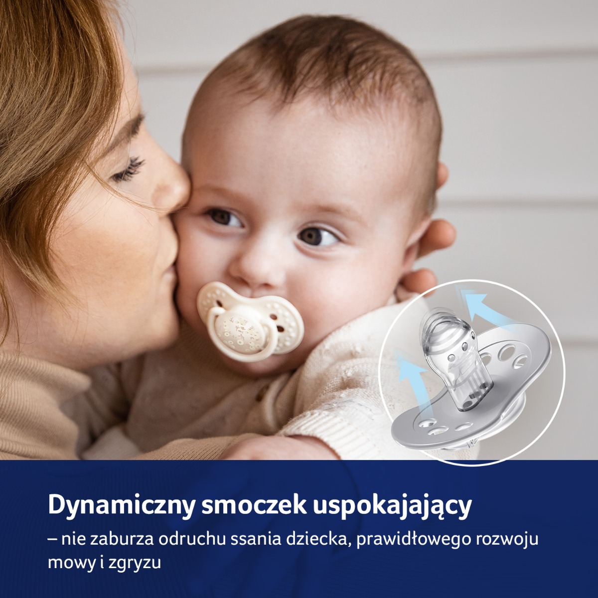 Smoczek silikonowy dynamiczny LOVI 0-6 m 2 szt. Blossom Ivory