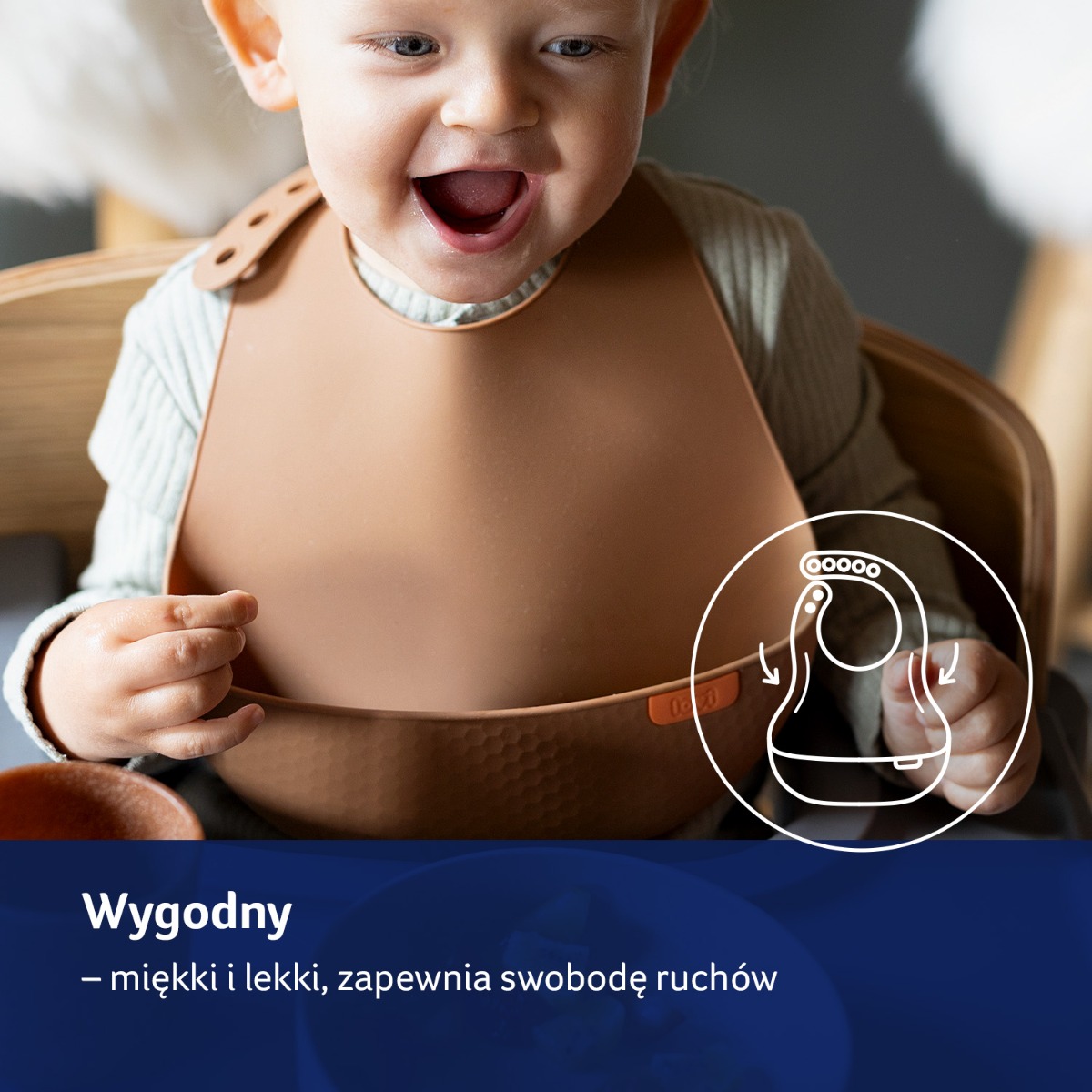 Śliniak silikonowy LOVI Nude