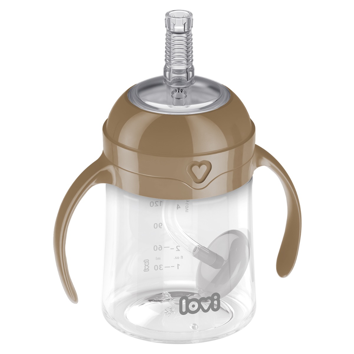 Erste Tasse mit gewichtetem Strohhalm LOVI 150 ml Braun