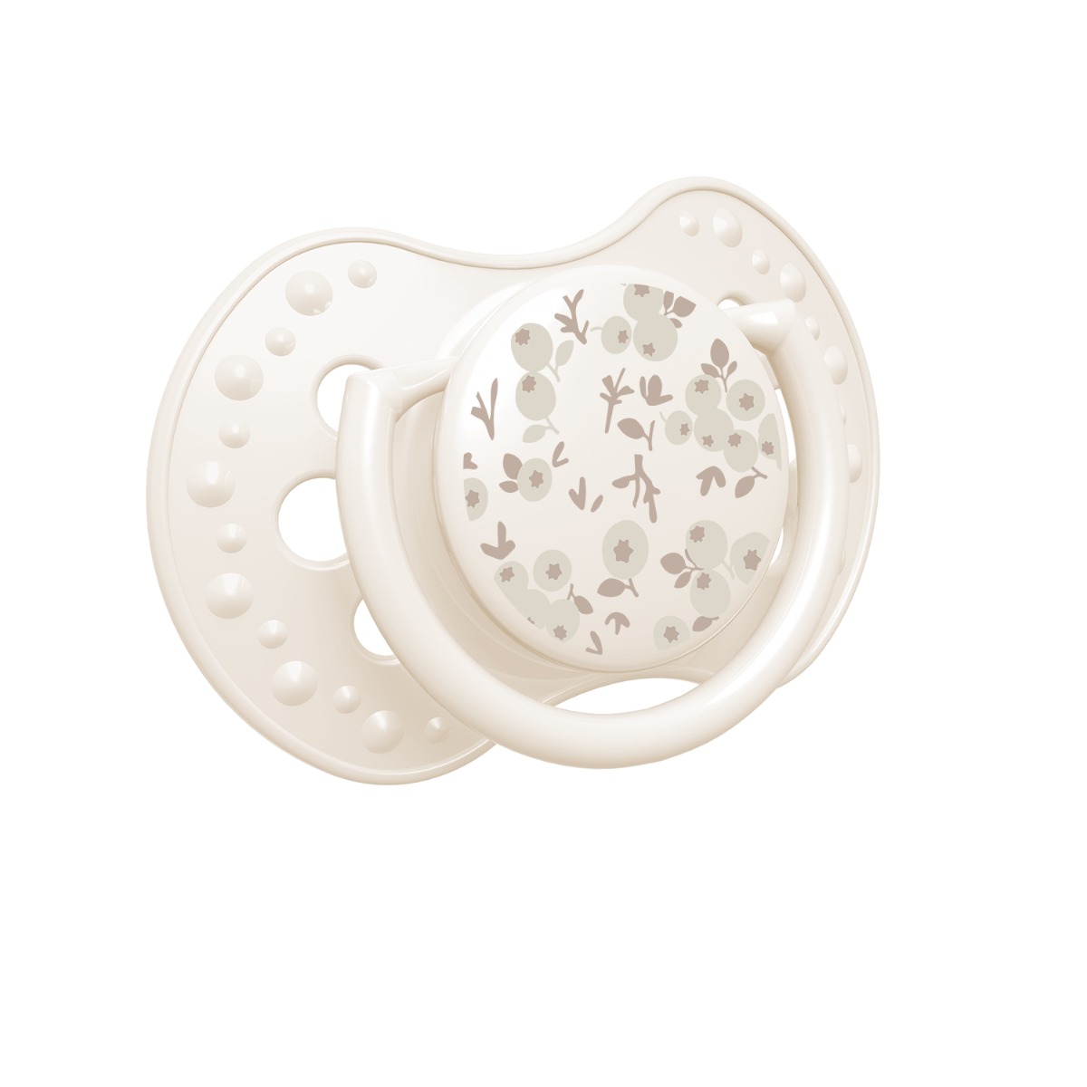 Smoczek silikonowy dynamiczny LOVI 0-6 m 2 szt. Blossom Ivory