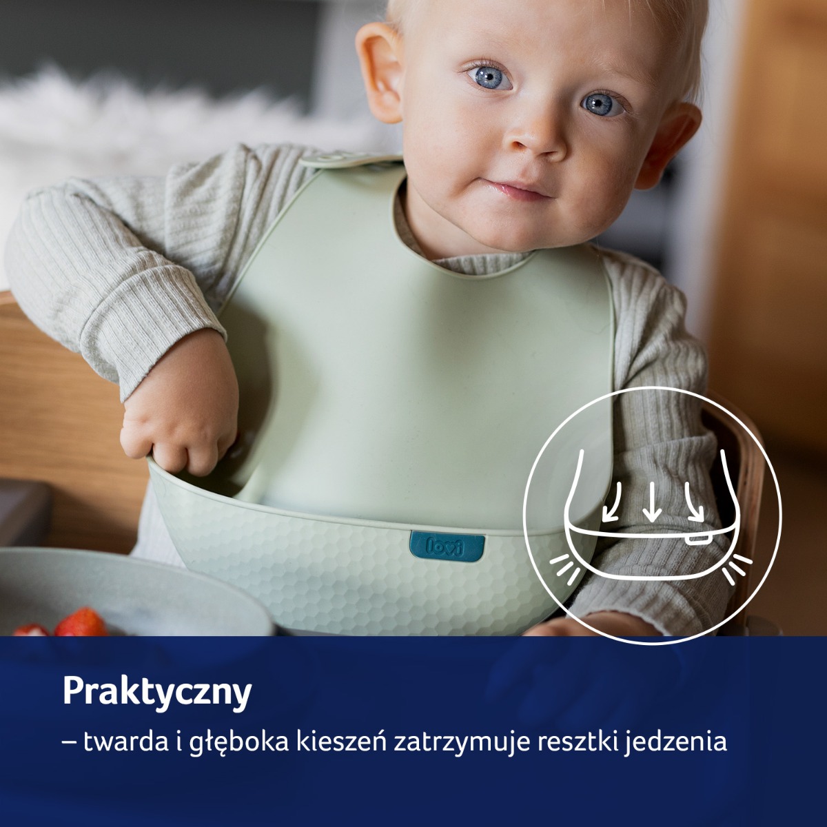 Śliniak silikonowy LOVI Nude