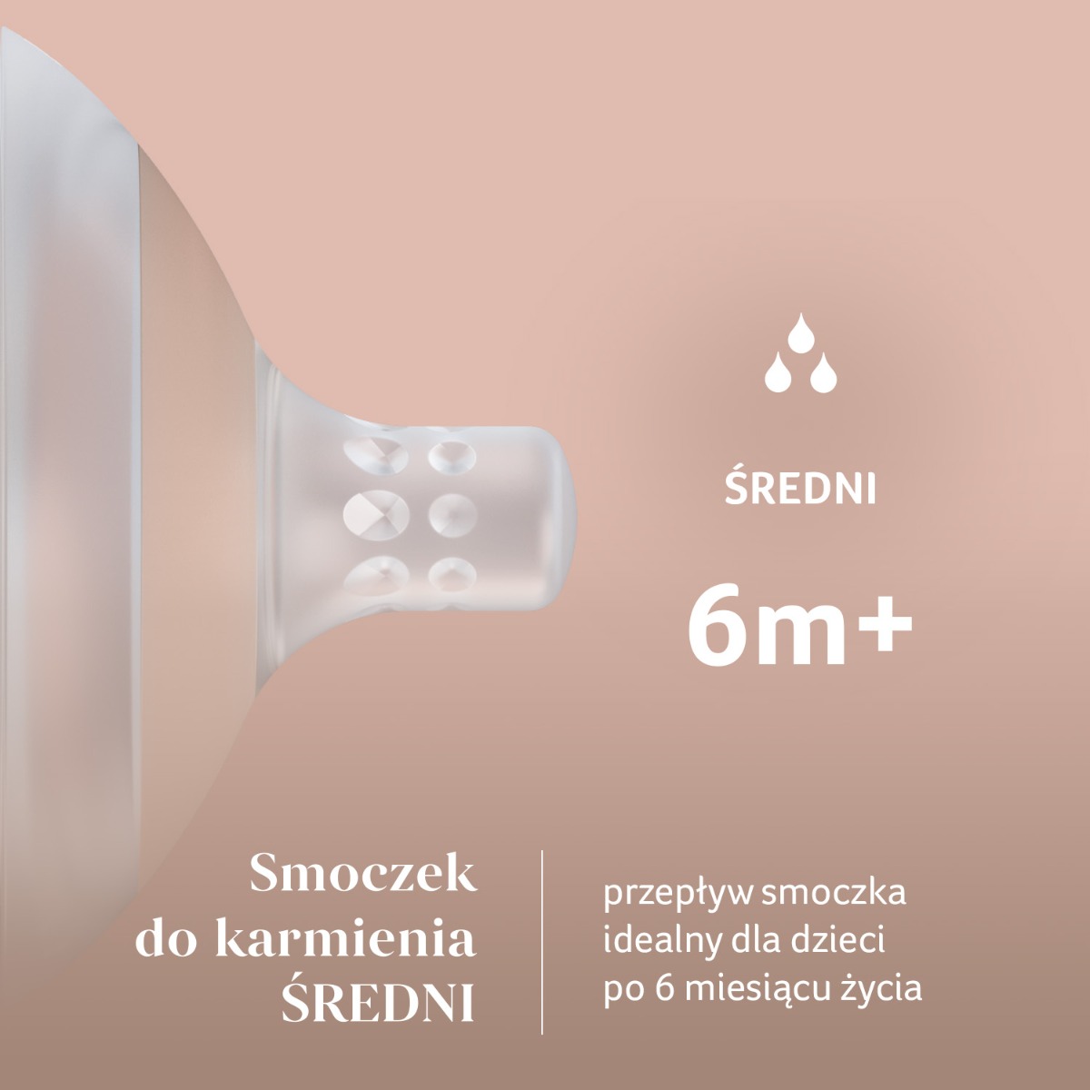 Smoczek dynamiczny do karmienia LOVI Mammafeel 6m+ ŚREDNI 1 szt